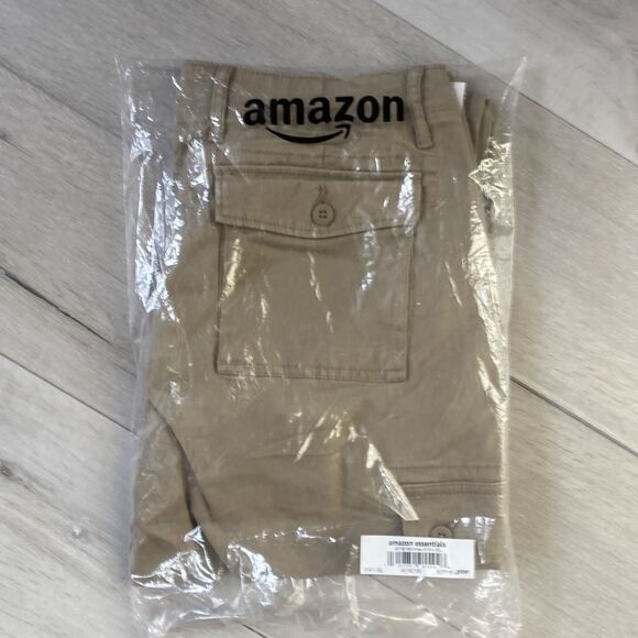 Amazon Essentials Men's Straight-Fit Stretch Cargo Pant 31WX30L NWT in pkg khaki - Picture 3 of 5